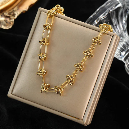 316L Stainless Steel Metal Chain Necklace For Women Fashion 18K Gold Plated Neck Chain Waterproof Jewelry Lady Gift