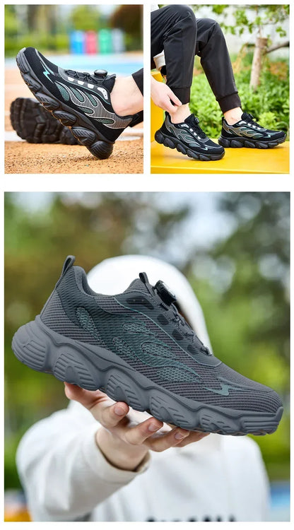 Rotating Button Tactical Boots Men Reflective Steel Toe Shoes Indestructible Work Sneakers Protective Safety Boots Size 47 48