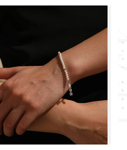 Elegant Pearls Beaded Bracelet 925 Sterling Sliver Sweet Shining Star CZ Bracelet For Women Fine Jewelry Gifts