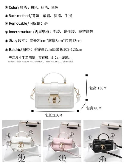 Luxury Designer Bags with High Quality Alligator Printing Leather and Delicate Metal Design Women's Portable Shoulder Bag