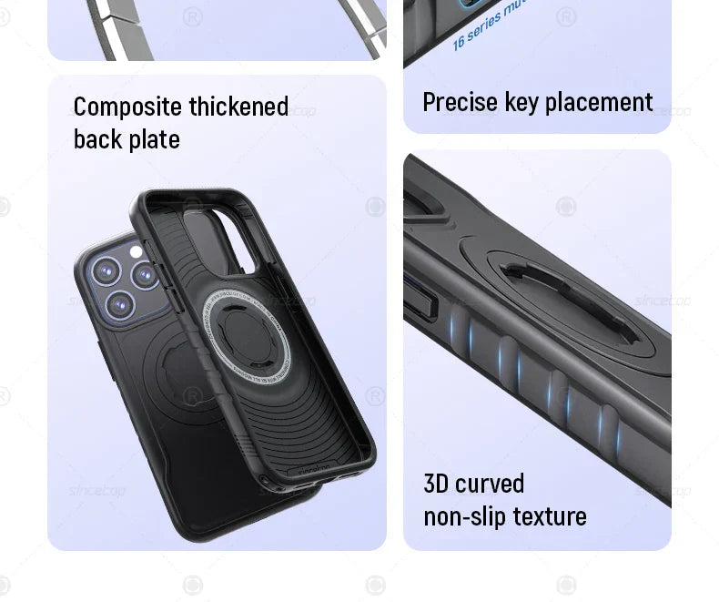 Magnetic Shockproof Case for iPhone 17 16 15 14 13 Pro Max Charging Protective Cover for Quad-style Bike/Motorcycle Mount/Holder
