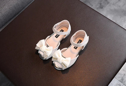 Girls Rhinestone Flower Shoes Low Heel Flower Wedding Party Dress Pump Shoes Princess Shoes For Kids Toddler