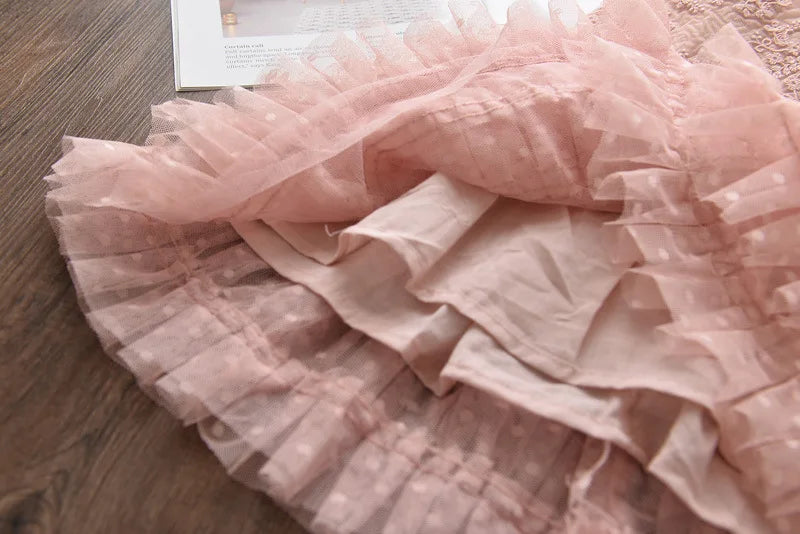 3-8Y Elegant Kid Girl Dress Tulle Layered Dress Sleeveless Princess Costume Wedding Party Costume Baby Girl Clothes Child A1123