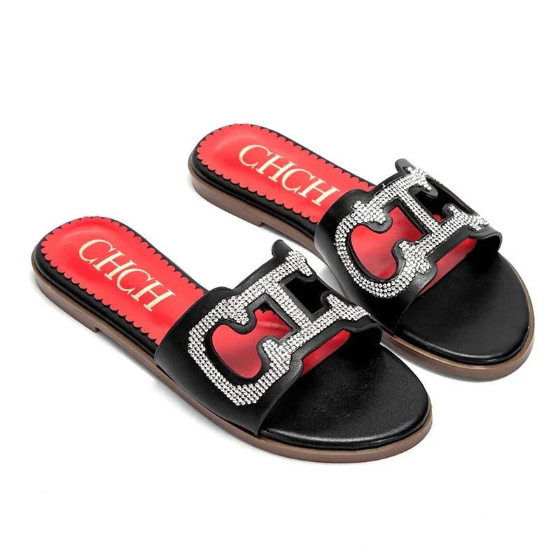 Woman's Beach Shoes 2025 Summer New Indoor Fashion Sandals Bathroom Flat Shoes Home Slippers