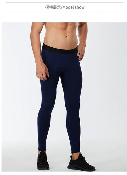 Men's Autumn and Winter Warm Running Tight Leggings Sports Gym Fitness Jogging Pants Fast Dry Running Compression leggings