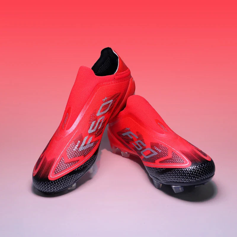 Pro Without-lace F50 Mens Soccer Shoes Boys Training Non-Slip Turf Soccer Cleats TF/FG Football Sneakers Chuteira Campo 35-45