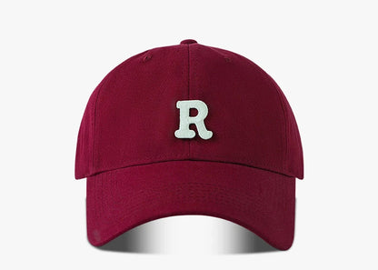 Large Head Circumference Baseball Cap Men's and Women's Dome Hat Soft Top Cap 60/65cm Sun Protection  Letter R Hat Adult Caps