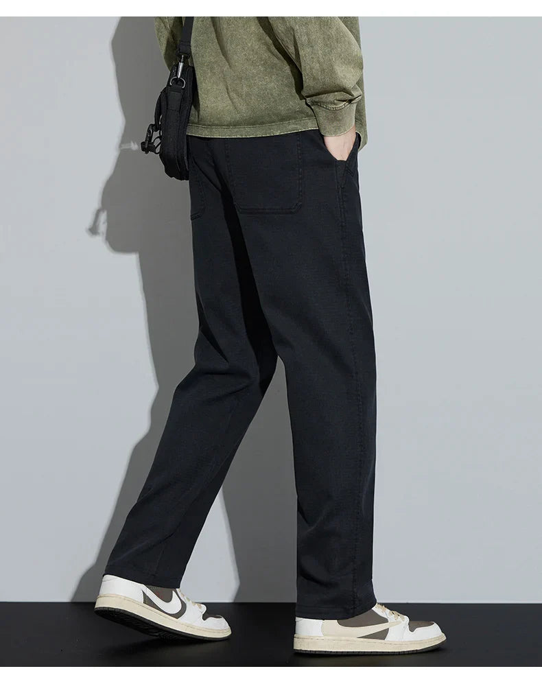 4 Colors New Straight Men's Pants Baggy Casual Lyocell Comfortable Stretch Trousers Male Wide Fashion Korean Pants Streetwear
