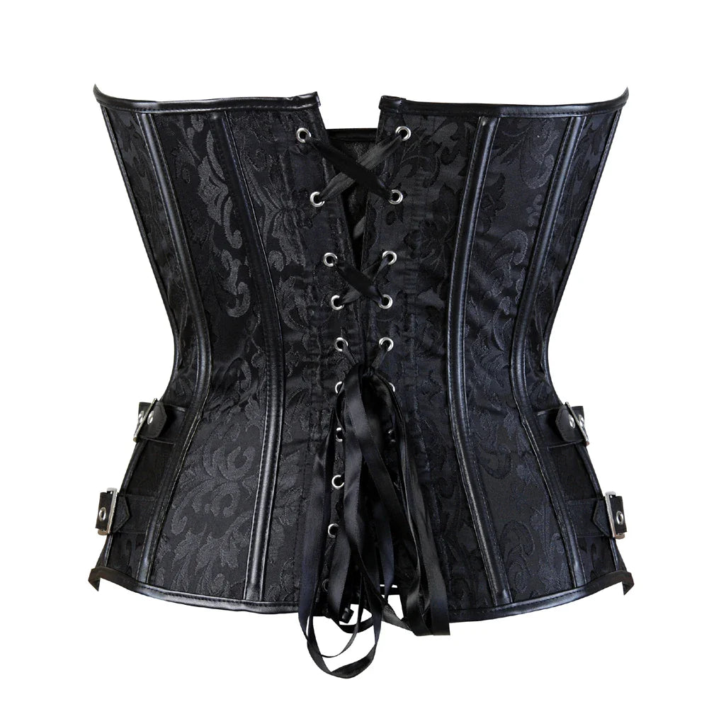 Steampunk Corset Women Plus Size Pirate Corset Top Overbust Halloween Lace Up Costume Gothic Steampunk Corset Metallic Red Brown
