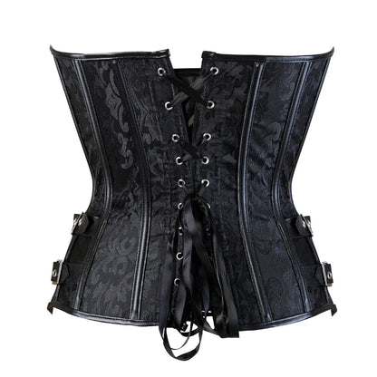 Steampunk Corset Women Plus Size Pirate Corset Top Overbust Halloween Lace Up Costume Gothic Steampunk Corset Metallic Red Brown