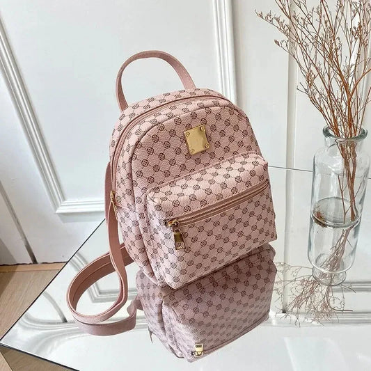 Classic floral material backpack for women, fashionable student backpack for women, daily shopping bag for women
