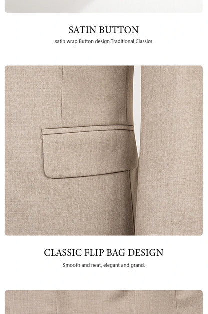 Elegant man suit for wedding grey Slim Fit Double Breasted Multiple buttons Casual Business man 2 piece party outfit