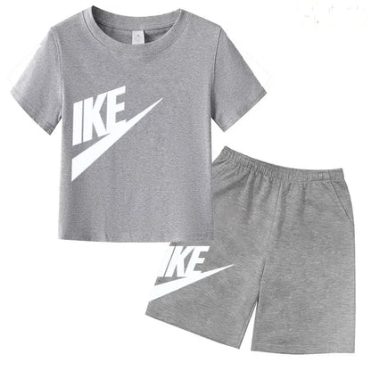 Kids Summer Short Sleeve T-shirt Shorts 2Pcs Set Boy Girl Casual Sport Jogging Suit Toddler 3-12Y