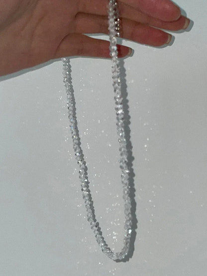 Mulit-cut Glass Crystal Irregular Beaded Choker Necklace for Women Transparent Vintage Collarbone Collar Neck Fashion Jewelry