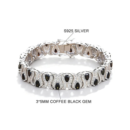 3*5mm Cultivated Emerald/Ruby Gem Bracelet for Women S925 Silver Tulip Design Bangle Party Sparkling Luxury Jewelry Gifts