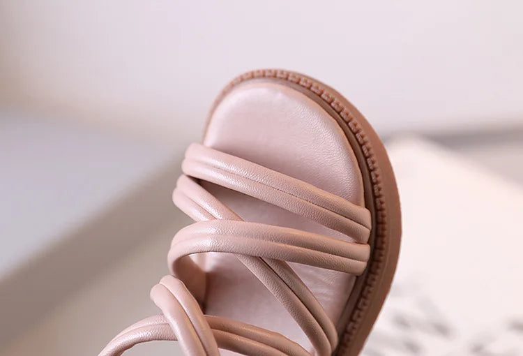 Girls sandals new summer medium and large children princess shoes soft sole shoes