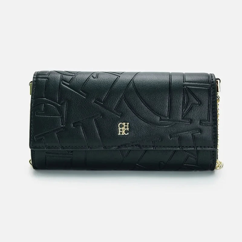 Bolsa de Ombro Feminina de Grife CH Elegante de Alta Qualidade com Estampa de Letras