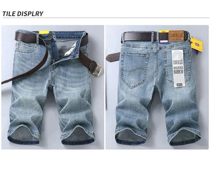 2025 New Summer Brand Stretch Thin Bermuda Masculina Cotton Denim Jeans Men Knee Length Soft Ropa Hombre Shorts
