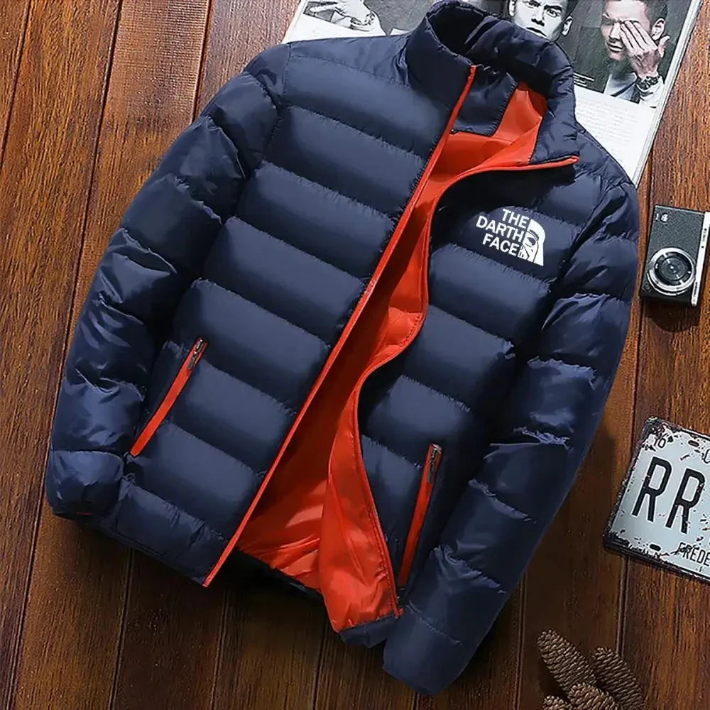 Men's Cotton Jacket Sports Bicycle Printed Street Warm Business Casual Top
