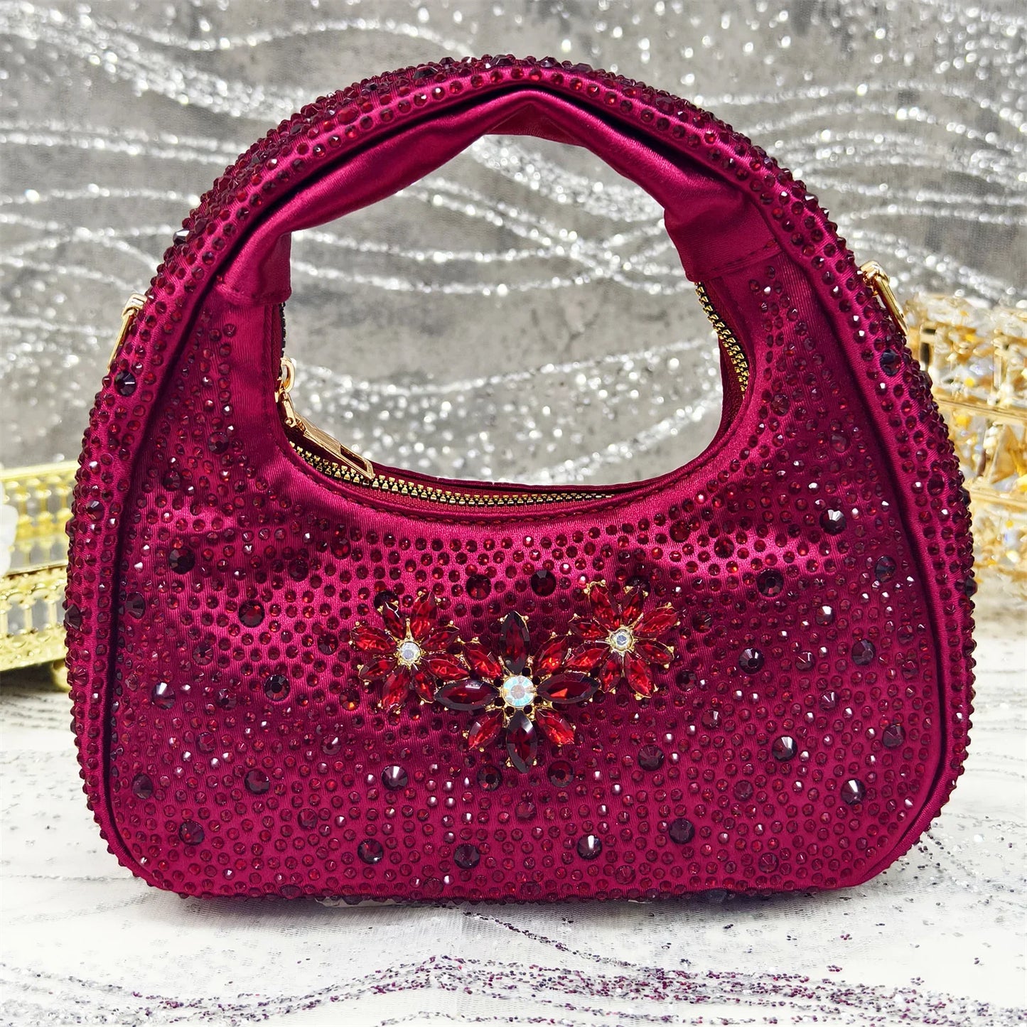 Sapato Scarpin Feminino Salto Alto Bico Fino Verde Oliva e Bolsa para Festa Strass Noite Elegante Luxo