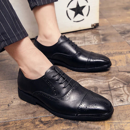 Handmade Fashion Mens Brogue Luxury Big Size 47 Wedding Party Leather Business Oxfords Dress Casual Formal Shoes Loafers for Men