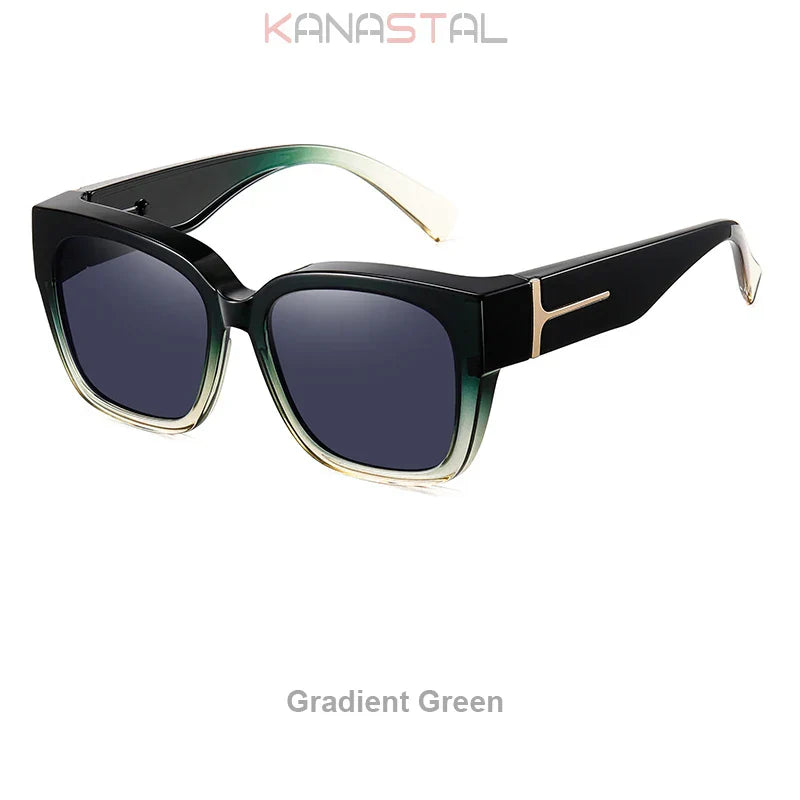 Women Polarized Sunglasses Men UV400 Night Vision Sun Glasses TR90 Big Eyeglasses Frame Driving Beach Anti Glare Shade Eyewear