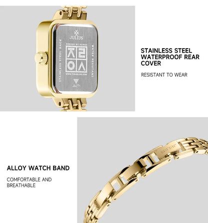 Watch For Women  Women's Stainless Steel Band Luxury Gift Watch Dual-Layer Dial Fashion Montre JA-771