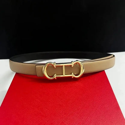 New Designed 25mm Women's Belt with Elegant Gold Letter buckle,Suitable for Daily Multifunctional Jeans Decoration Fashion belt