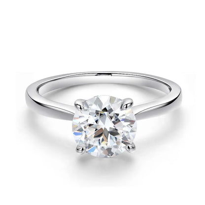 White Gold 2ct 100% Moissanite Engagement Ring for Women S925 Sterling Silver Lab Diamond Promise Wedding Band Jewelry