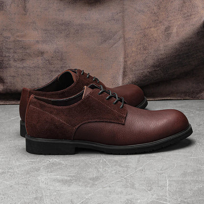 Genuine Leather Men Derby Shoes Ultralight Comfortable fashion Men Casual shoes Black Men Leather Shoes #KD6675