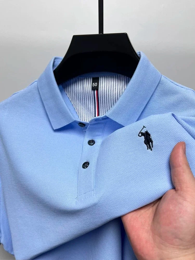 High end brand 100% cotton short sleeve polo shirt men luxur pony embroidery comfort breathable fashion T-shirt summer new top