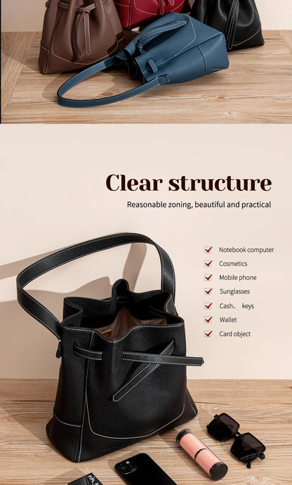 Woman Drawstring Bag Blue Spring Simple Black Casual Women's Bags Mommy Shopping Girl