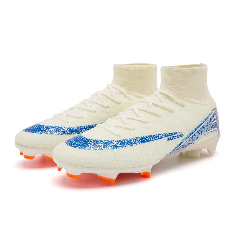 Kids Soccer Cleats for Boys and Girls Youth High-top Football Shoes Outdoor Athletic Turf Soccer Shoes