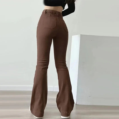 Women Flared Jeans Loose Denim Pants