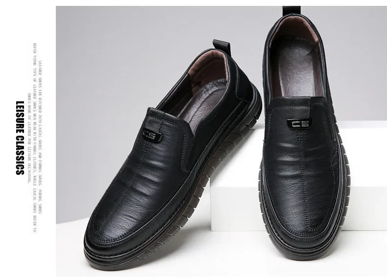 High Quality Outdoor Comfortable Fashion Soft Classic Driving Non-slip Flats Moccasin Handmade Men Cowhide Leather Casual Shoes