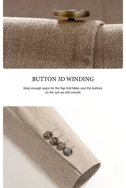 New 2 buttons on suit grey modern design mens office wear blazer coustime homme luxe Bead edge craftsmanship