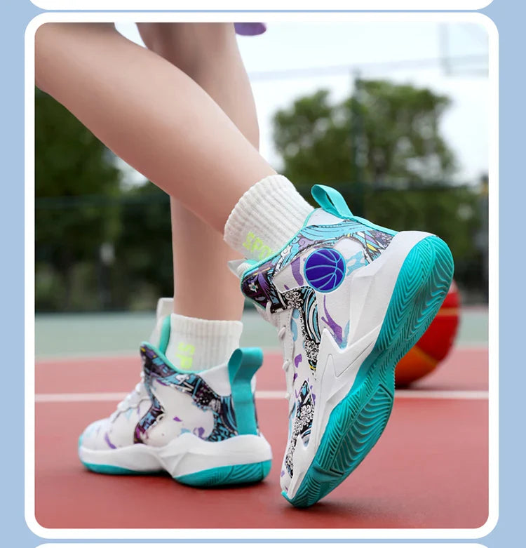 Children's basketball shoes non-slip breathable basketball training shoes with boys and girls basketball shoes sneakers 31-39