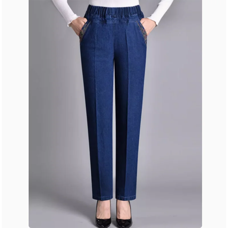 Elastic Jeans Summer Thin Large Loose Straight Denim Pants