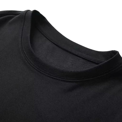 Pure Cotton Round Neck Short-sleeved T-shirt 2025 Summer New Pure Cotton Casual Loose Retro Street Trend Top Clothes