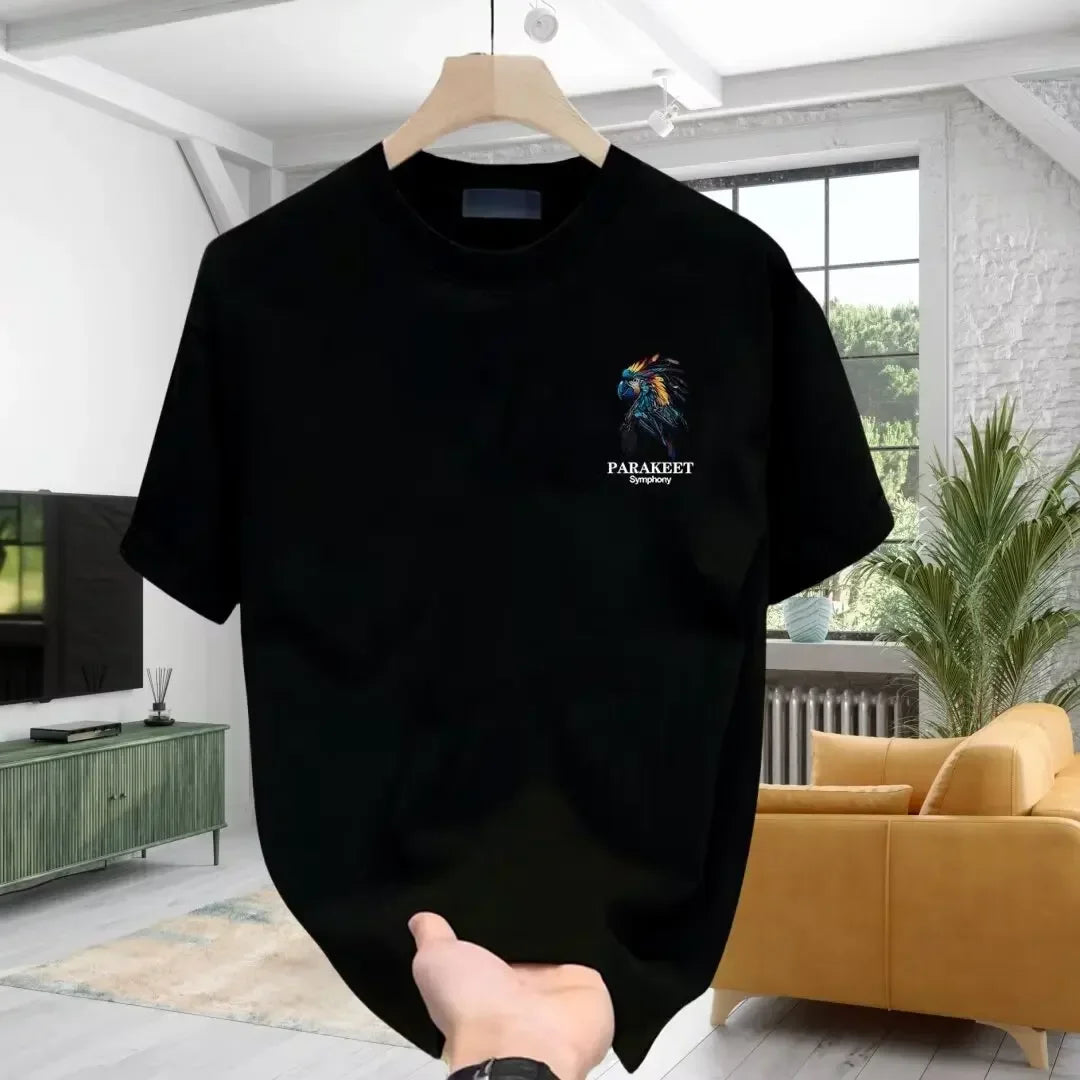 New Style American Pure Cotton Loose Men's T-shirt Fashion for Summer Casual Daily Sport Round-neck Hip-hop Short-sleeved Shirt