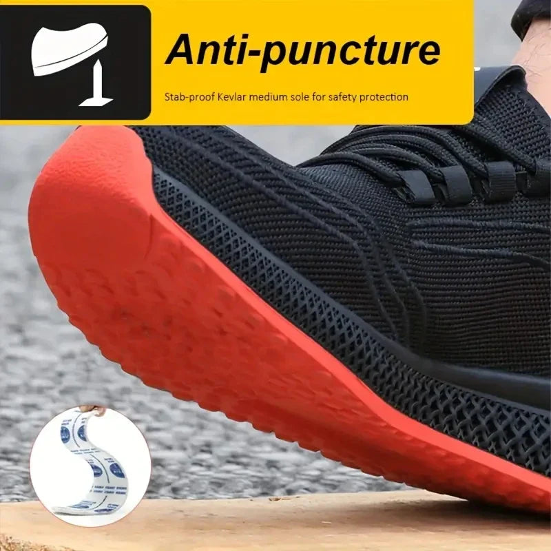 Steel Toe Protective Work Shoes Anti Smash Safety Shoes Men Women Light Work Sneakers Breathable Anti-Stab Indestructible Shoes
