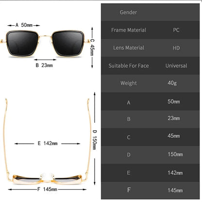 Brand Shades Men Women Sun Glasses UV400 Square Vintage Metal Steampunk Sunglasses