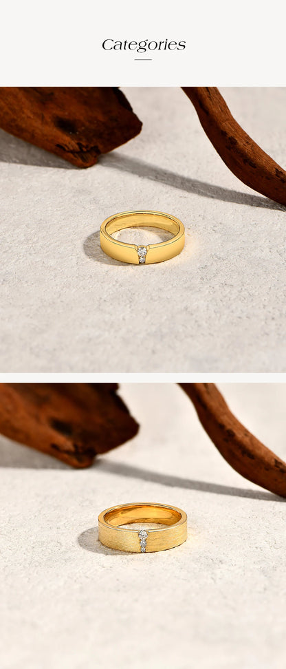 2025 Couple Ring Moissanite Diamond Brushed Design 925 Sterling Silver For Women Men Engagement Wedding Fine Jewelry