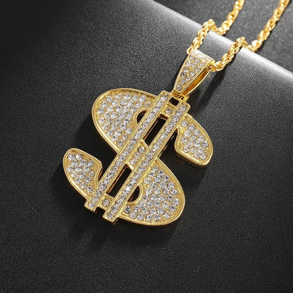 Stainless Steel 100 Dollar Bill Pendant Necklace for Men Women Fashion Lucky Wealth Jewelry Exquisite Gift