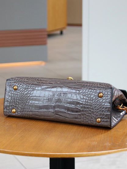 2025 new retro blue snake-shaped high-grade handbag fashion luxury luxury handbag lightweight large-capacity one-shoulder messen