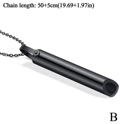 Stainless Steel Breathlace Necklace Quit Smoking Anxiety Relief Anti Vaping Necklace Breathing Necklace For Anxiety Mindful