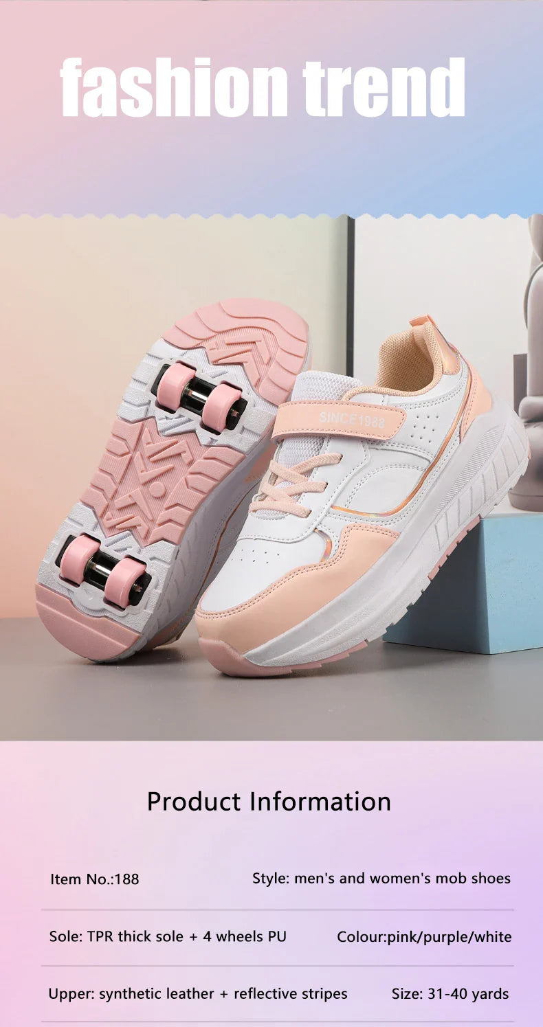 Roller Skate Shoes Kids Autumn 2024 Children Fashion Casual Sports Toy Birthday Gift Games Boys 4 Wheels Sneakers Girls