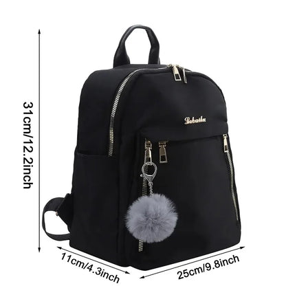 Simple Large Capacity Black Travel Backpack Women's Harajuku Style Student Backpack Unisex High Street Style Backpack