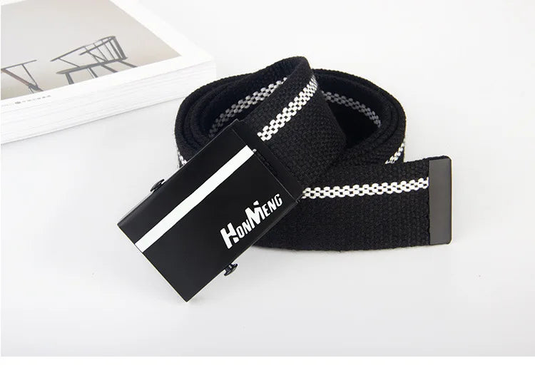 White Blue Black Military Automatic Buckle Nylon Belt Outdoor Hunting Multifunctional Tactical Canvas Belt High Quality Men Belt