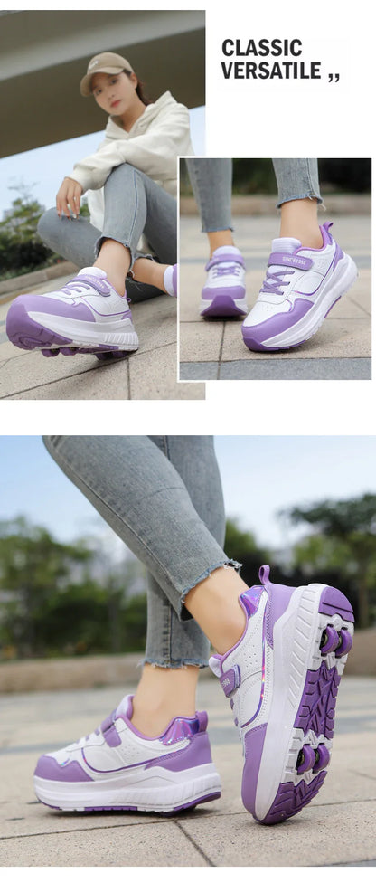 Roller Skate Shoes Kids Autumn 2024 Children Fashion Casual Sports Toy Birthday Gift Games Boys 4 Wheels Sneakers Girls